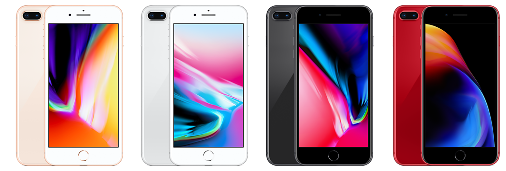 iPhone 8 Plus – Apples officielle modelbillede i flere farver