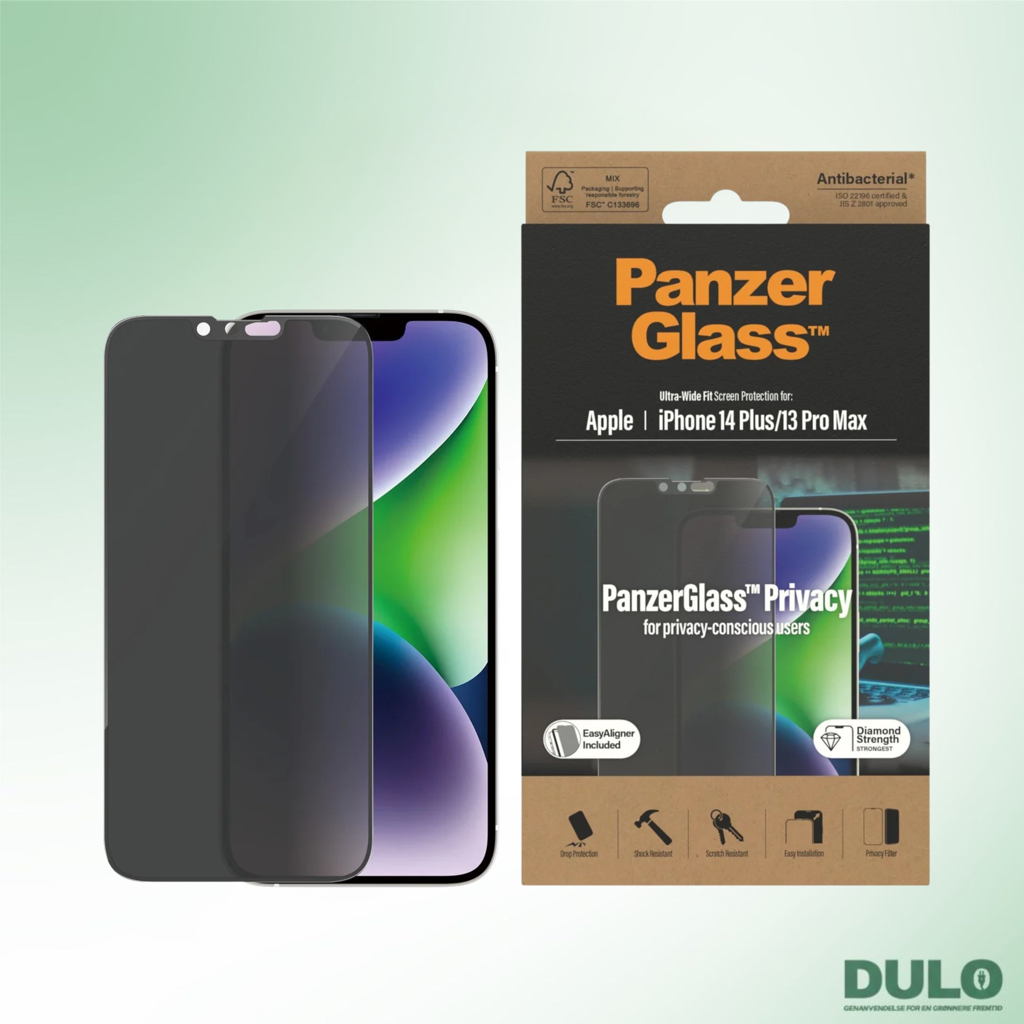 PanzerGlass® Skærmbeskyttelse Privacy iPhone 14 Plus/13 Pro Max