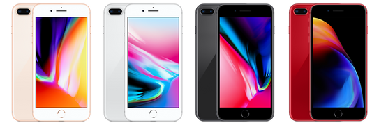 iPhone 8 Plus – Apples officielle modelbillede i flere farver