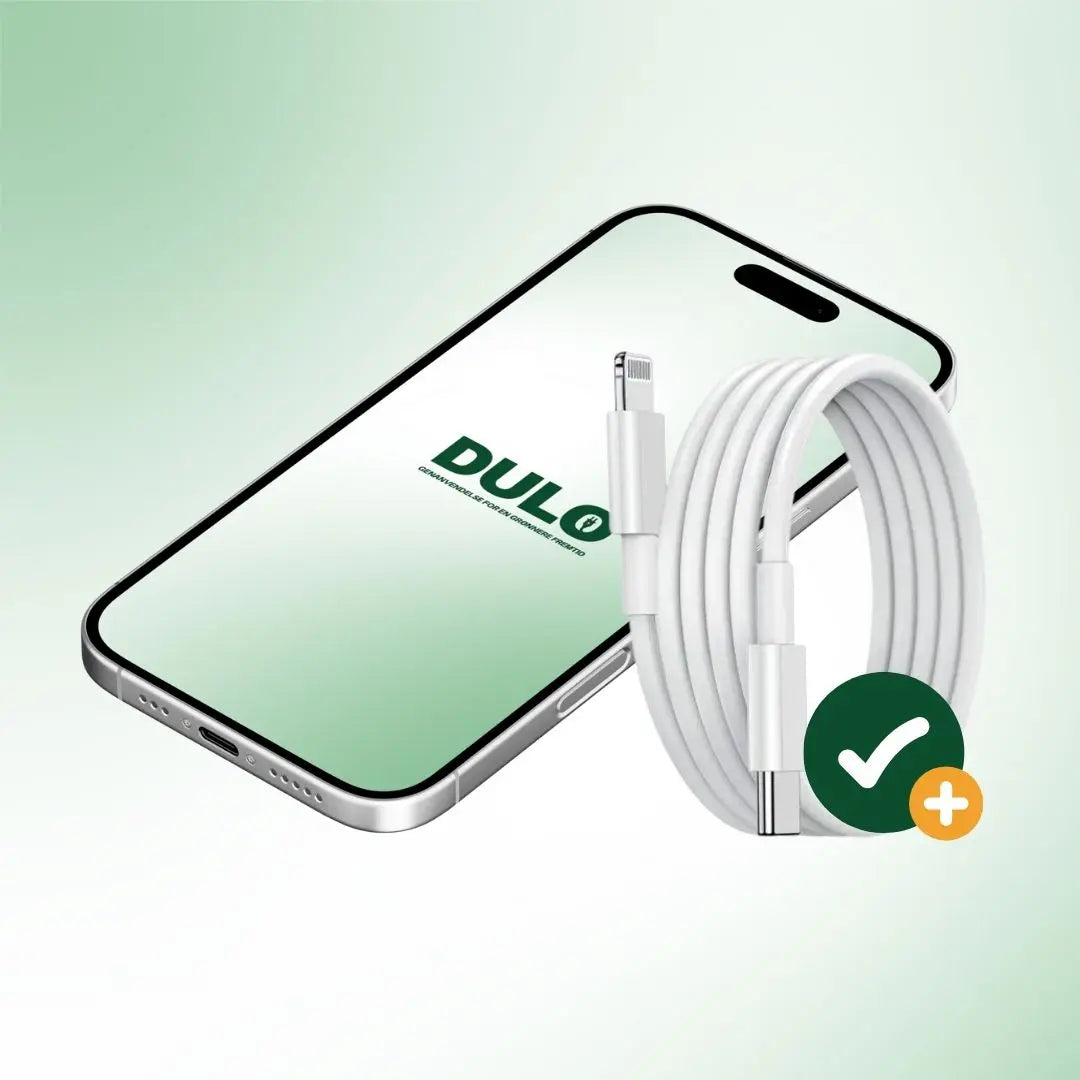 iPhone 15 med oplader