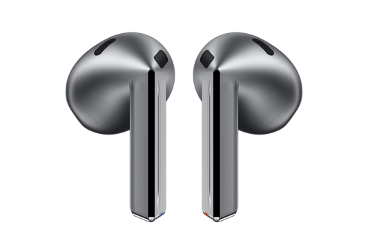 Samsung Galaxy Buds3 i sølv – officielt produktbillede